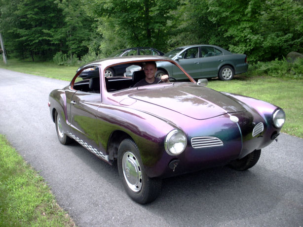 I have spent quite a bit of time working on a chameleon painted Karmann Ghia