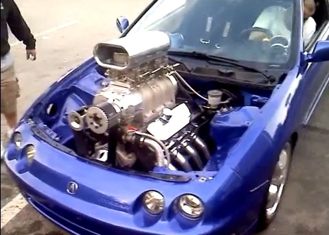 Acura on This Is An Acura Integra With A Blown Big Block