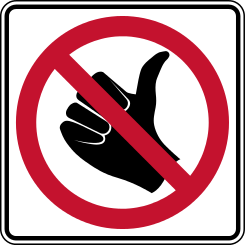 No Hitchhiking Road Sign