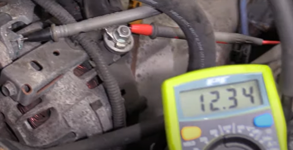 Testing the alternator with a multimeter