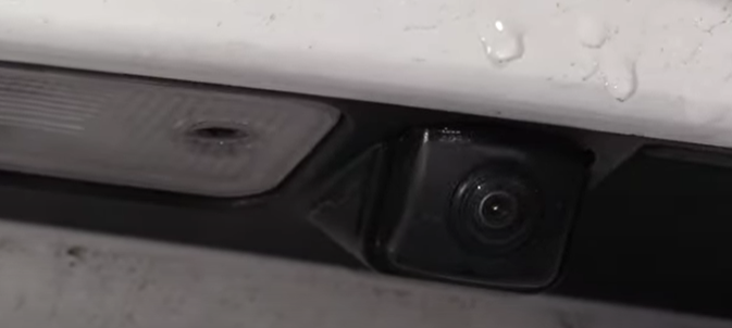 Back up camera on the rear of a 2013 to 2018 Hyundai Santa Fe