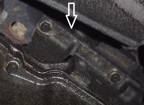 Area of the engine above the oil pan that also tends to leak