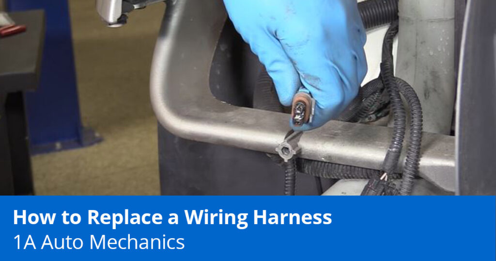 mechanic showing wiring harness