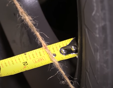 DIY wheel alignment - Measuring the back of the rim to the string