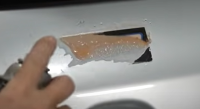 Removing a sticker with penetrating oil