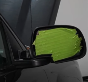 Side view mirror glass with tape for an easier replacement process