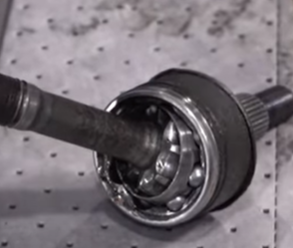 U-joint on a cv axle with the boot removed