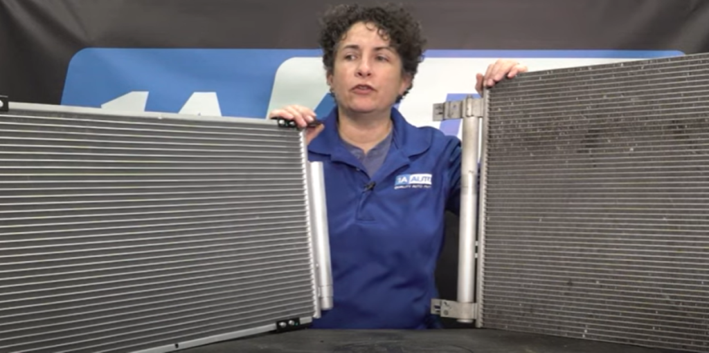 1A Auto mechanic reviewing how a bad AC condenser can cause a car's AC to stop blowing cold air