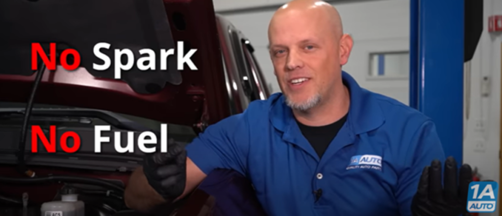Mechanic reviewing how no spark and no fuel can make a car have power and not turn over