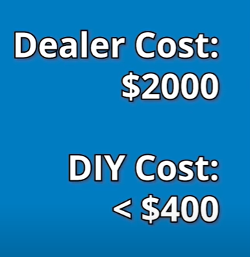 Photo of text "Dealer cost: $2000 & DIY Cost $400